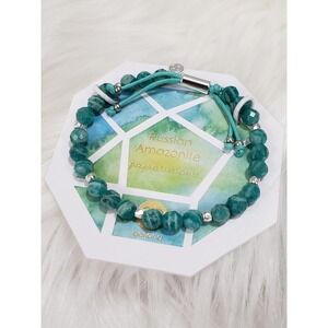 NEW Gorjana Power Gemstone Geo RUSSIAN AMAZONITE BEADED Bracelet ADJUSTABLE